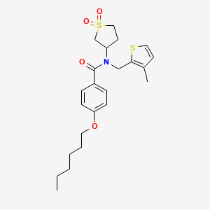 N-(1,1-dioxidotetrahydrothiophen-3-yl)-4-(hexyloxy)-N-[(3-methylthiophen-2-yl)methyl]benzamide