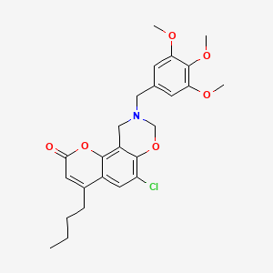 4-butyl-6-chloro-9-(3,4,5-trimethoxybenzyl)-9,10-dihydro-2H,8H-chromeno[8,7-e][1,3]oxazin-2-one