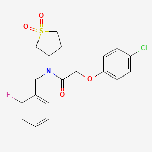 molecular formula C19H19ClFNO4S B11402243 2-(4-chlorophenoxy)-N-(1,1-dioxidotetrahydrothiophen-3-yl)-N-(2-fluorobenzyl)acetamide 