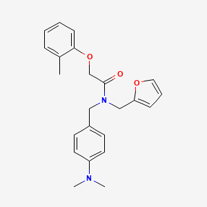 molecular formula C23H26N2O3 B11402255 N-[4-(dimethylamino)benzyl]-N-(furan-2-ylmethyl)-2-(2-methylphenoxy)acetamide 