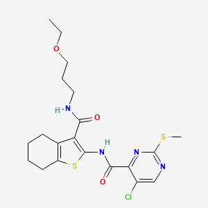 5-chloro-N-{3-[(3-ethoxypropyl)carbamoyl]-4,5,6,7-tetrahydro-1-benzothiophen-2-yl}-2-(methylsulfanyl)pyrimidine-4-carboxamide