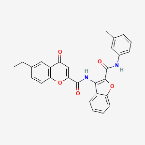 6-ethyl-N-{2-[(3-methylphenyl)carbamoyl]-1-benzofuran-3-yl}-4-oxo-4H-chromene-2-carboxamide