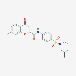 5,7-dimethyl-N-{4-[(3-methylpiperidin-1-yl)sulfonyl]phenyl}-4-oxo-4H-chromene-2-carboxamide