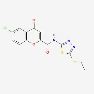 6-chloro-N-[5-(ethylsulfanyl)-1,3,4-thiadiazol-2-yl]-4-oxo-4H-chromene-2-carboxamide