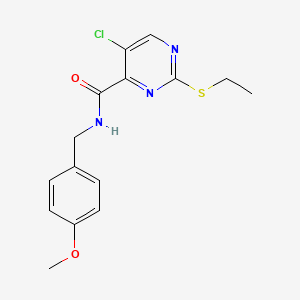 molecular formula C15H16ClN3O2S B11402336 5-chloro-2-(ethylsulfanyl)-N-(4-methoxybenzyl)pyrimidine-4-carboxamide 