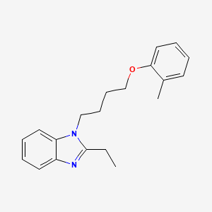 molecular formula C20H24N2O B11402382 2-ethyl-1-[4-(2-methylphenoxy)butyl]-1H-benzimidazole 