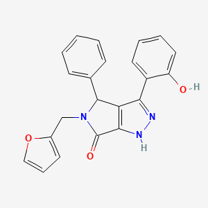 molecular formula C22H17N3O3 B11402397 5-(furan-2-ylmethyl)-3-(2-hydroxyphenyl)-4-phenyl-4,5-dihydropyrrolo[3,4-c]pyrazol-6(1H)-one 