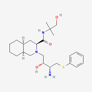 molecular formula C₂₄H₃₉N₃O₃S B1140240 (3S,4aS,8aS)-2-[(2R,3R)-3-[(3-氨基-2-羟基-4-苯硫基丁基]-十氢-N-(2-羟基-1,1-二甲基乙基)-3-异喹啉甲酰胺 CAS No. 252186-41-7