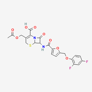 3-[(Acetyloxy)methyl]-7-[({5-[(2,4-difluorophenoxy)methyl]furan-2-yl}carbonyl)amino]-8-oxo-5-thia-1-azabicyclo[4.2.0]oct-2-ene-2-carboxylic acid