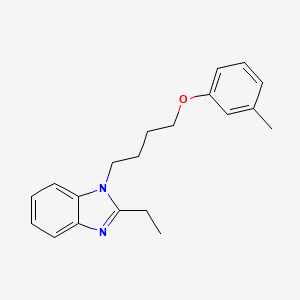 molecular formula C20H24N2O B11402409 2-ethyl-1-[4-(3-methylphenoxy)butyl]-1H-benzimidazole 