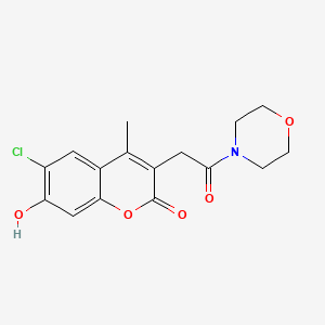 molecular formula C16H16ClNO5 B11402440 6-chloro-7-hydroxy-4-methyl-3-[2-(morpholin-4-yl)-2-oxoethyl]-2H-chromen-2-one 