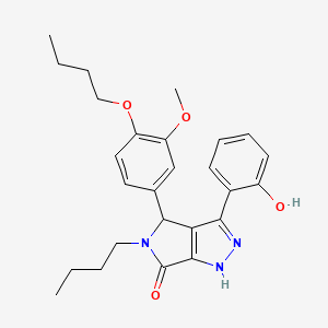 molecular formula C26H31N3O4 B11402442 4-(4-butoxy-3-methoxyphenyl)-5-butyl-3-(2-hydroxyphenyl)-4,5-dihydropyrrolo[3,4-c]pyrazol-6(1H)-one 