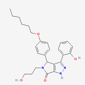 4-[4-(hexyloxy)phenyl]-3-(2-hydroxyphenyl)-5-(3-hydroxypropyl)-4,5-dihydropyrrolo[3,4-c]pyrazol-6(1H)-one