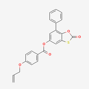 molecular formula C23H16O5S B11402458 2-Oxo-7-phenyl-1,3-benzoxathiol-5-yl 4-(prop-2-en-1-yloxy)benzoate 