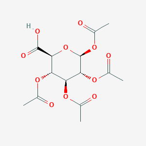 molecular formula C₁₄H₁₈O₁₁ B1140246 1,2,3,4-四-O-乙酰基-β-D-葡萄糖醛酸 CAS No. 62133-77-1