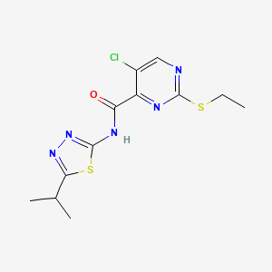 5-chloro-2-(ethylsulfanyl)-N-[5-(propan-2-yl)-1,3,4-thiadiazol-2-yl]pyrimidine-4-carboxamide