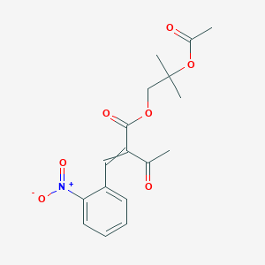 B1140250 2-(2-Nitrobenzylidene)-3-oxobutanoic Acid, 2-Acetoxy-2-methylpropyl Ester CAS No. 106685-67-0