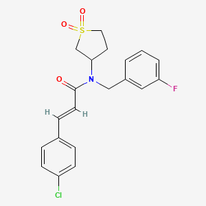 molecular formula C20H19ClFNO3S B11402504 (2E)-3-(4-chlorophenyl)-N-(1,1-dioxidotetrahydrothiophen-3-yl)-N-(3-fluorobenzyl)prop-2-enamide 