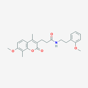 molecular formula C24H27NO5 B11402534 3-(7-methoxy-4,8-dimethyl-2-oxo-2H-chromen-3-yl)-N-[2-(2-methoxyphenyl)ethyl]propanamide 