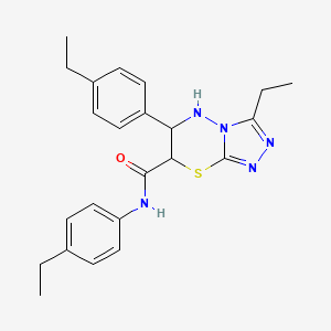 molecular formula C23H27N5OS B11402536 3-ethyl-N,6-bis(4-ethylphenyl)-6,7-dihydro-5H-[1,2,4]triazolo[3,4-b][1,3,4]thiadiazine-7-carboxamide 