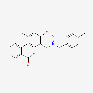 11-methyl-3-(4-methylbenzyl)-3,4-dihydro-2H,6H-benzo[3,4]chromeno[8,7-e][1,3]oxazin-6-one