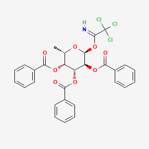 molecular formula C₂₉H₂₄Cl₃NO₈ B1140258 1,2,3-Tri-O-benzoyl-α-L-fucopyranose, Trichloroacetimidate CAS No. 180476-30-6