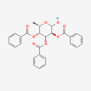 molecular formula C₂₇H₂₄O₈ B1140260 2,3,4-Tri-O-benzoyl-L-fucopyranose CAS No. 485821-70-3