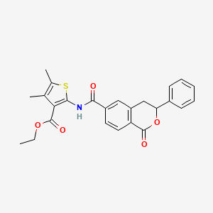 molecular formula C25H23NO5S B11402601 ethyl 4,5-dimethyl-2-{[(1-oxo-3-phenyl-3,4-dihydro-1H-isochromen-6-yl)carbonyl]amino}thiophene-3-carboxylate 