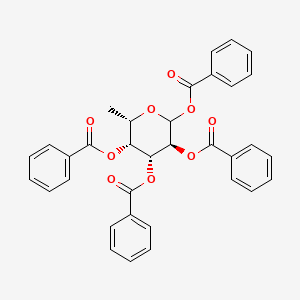molecular formula C₃₄H₂₈O₉ B1140261 1,2,3,4-Tetra-O-benzoyl-L-fucopyranose CAS No. 140223-15-0