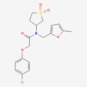 molecular formula C18H20ClNO5S B11402625 2-(4-chlorophenoxy)-N-(1,1-dioxidotetrahydrothiophen-3-yl)-N-[(5-methylfuran-2-yl)methyl]acetamide 