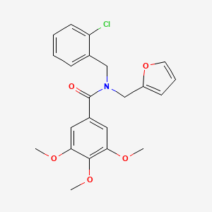 molecular formula C22H22ClNO5 B11402639 N-(2-chlorobenzyl)-N-(furan-2-ylmethyl)-3,4,5-trimethoxybenzamide 