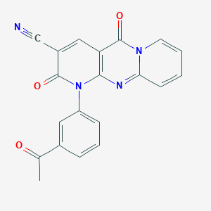 molecular formula C20H12N4O3 B11402652 7-(3-acetylphenyl)-2,6-dioxo-1,7,9-triazatricyclo[8.4.0.03,8]tetradeca-3(8),4,9,11,13-pentaene-5-carbonitrile 