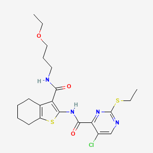 5-chloro-N-{3-[(3-ethoxypropyl)carbamoyl]-4,5,6,7-tetrahydro-1-benzothiophen-2-yl}-2-(ethylsulfanyl)pyrimidine-4-carboxamide