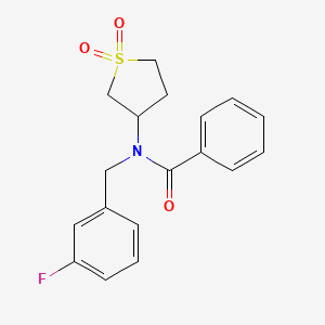 molecular formula C18H18FNO3S B11402689 N-(1,1-dioxidotetrahydrothiophen-3-yl)-N-(3-fluorobenzyl)benzamide 