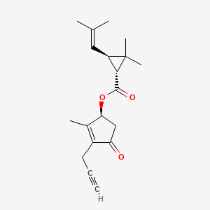 molecular formula C19H24O3 B1140269 Cyclopropanecarboxylic acid, 2,2-dimethyl-3-(2-methyl-1-propen-1-yl)-, (1S)-2-methyl-4-oxo-3-(2-propyn-1-yl)-2-cyclopenten-1-yl ester, (1R,3R)- CAS No. 103065-19-6