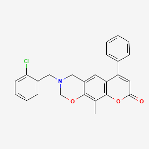 3-(2-chlorobenzyl)-10-methyl-6-phenyl-3,4-dihydro-2H,8H-chromeno[6,7-e][1,3]oxazin-8-one