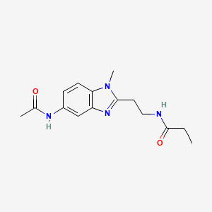 molecular formula C15H20N4O2 B11402697 N-{2-[5-(acetylamino)-1-methyl-1H-benzimidazol-2-yl]ethyl}propanamide 