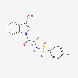 molecular formula C₁₈H₁₈N₂O₄S B1140270 N-(Tosyl-L-alanyl)-3-hydroxyindole CAS No. 101506-88-1