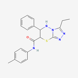 molecular formula C20H21N5OS B11402713 3-ethyl-N-(4-methylphenyl)-6-phenyl-6,7-dihydro-5H-[1,2,4]triazolo[3,4-b][1,3,4]thiadiazine-7-carboxamide 