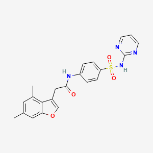 2-(4,6-dimethyl-1-benzofuran-3-yl)-N-[4-(pyrimidin-2-ylsulfamoyl)phenyl]acetamide