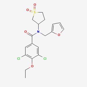 molecular formula C18H19Cl2NO5S B11402728 3,5-dichloro-N-(1,1-dioxidotetrahydrothiophen-3-yl)-4-ethoxy-N-(furan-2-ylmethyl)benzamide 