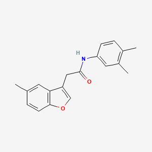 molecular formula C19H19NO2 B11402743 N-(3,4-dimethylphenyl)-2-(5-methyl-1-benzofuran-3-yl)acetamide 