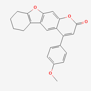 molecular formula C22H18O4 B11402750 4-(4-methoxyphenyl)-6,7,8,9-tetrahydro-2H-[1]benzofuro[3,2-g]chromen-2-one 