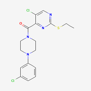 5-Chloro-4-[4-(3-chlorophenyl)piperazine-1-carbonyl]-2-(ethylsulfanyl)pyrimidine