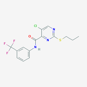 5-chloro-2-(propylsulfanyl)-N-[3-(trifluoromethyl)phenyl]pyrimidine-4-carboxamide