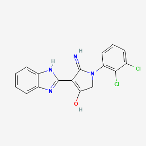 molecular formula C17H12Cl2N4O B11402776 5-Amino-4-(1H-1,3-benzodiazol-2-YL)-1-(2,3-dichlorophenyl)-2,3-dihydro-1H-pyrrol-3-one 