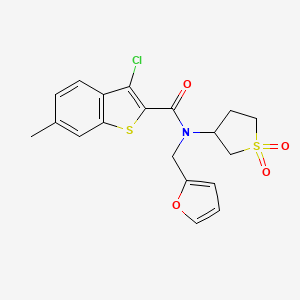 3-chloro-N-(1,1-dioxidotetrahydrothiophen-3-yl)-N-(furan-2-ylmethyl)-6-methyl-1-benzothiophene-2-carboxamide