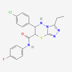 molecular formula C19H17ClFN5OS B11402796 6-(4-chlorophenyl)-3-ethyl-N-(4-fluorophenyl)-6,7-dihydro-5H-[1,2,4]triazolo[3,4-b][1,3,4]thiadiazine-7-carboxamide 