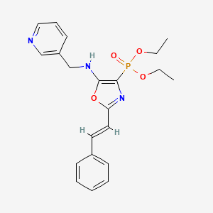 molecular formula C21H24N3O4P B11402804 diethyl {2-[(E)-2-phenylethenyl]-5-[(pyridin-3-ylmethyl)amino]-1,3-oxazol-4-yl}phosphonate 