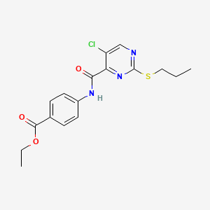 Ethyl 4-({[5-chloro-2-(propylthio)pyrimidin-4-yl]carbonyl}amino)benzoate